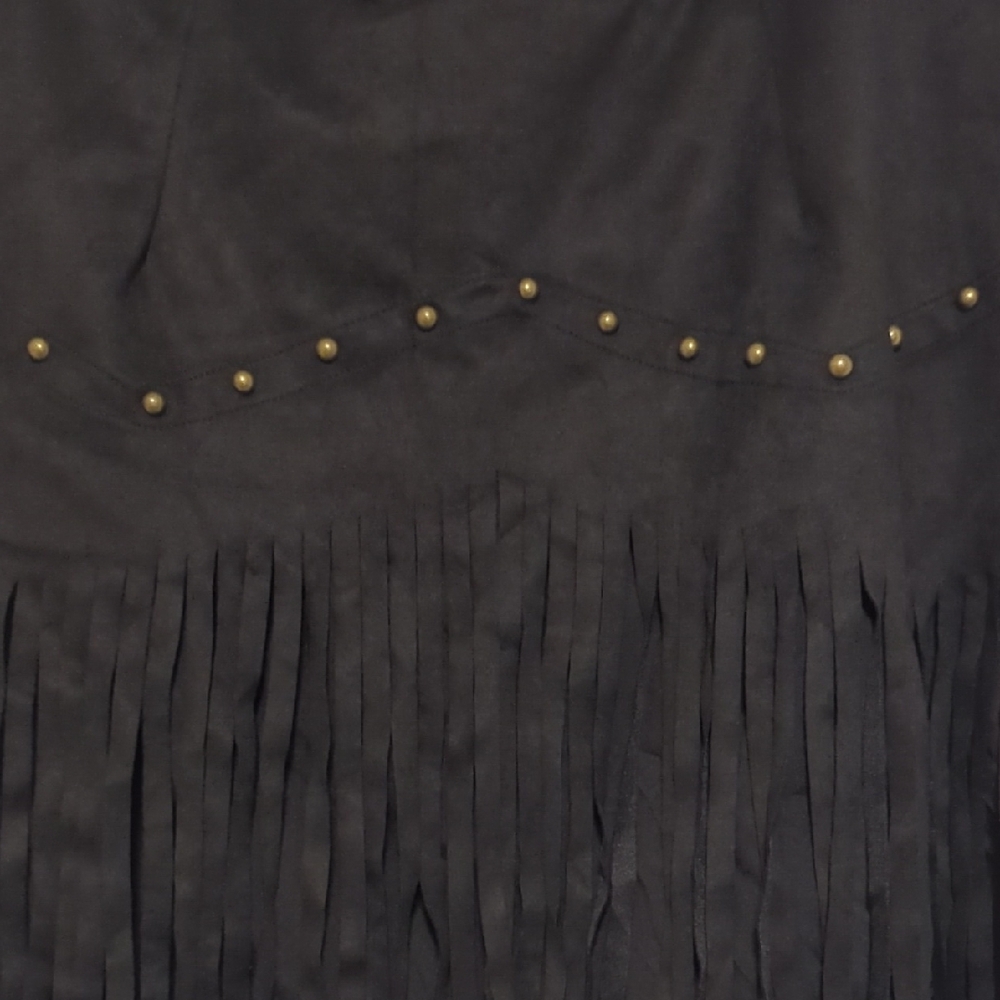 Black Fringe Skirt - Picture 3 of 6